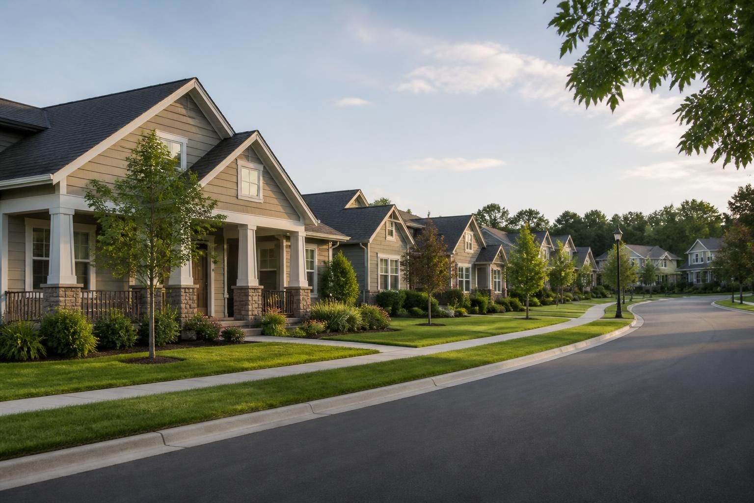 Attractive Mill Creek community with manicured lawns