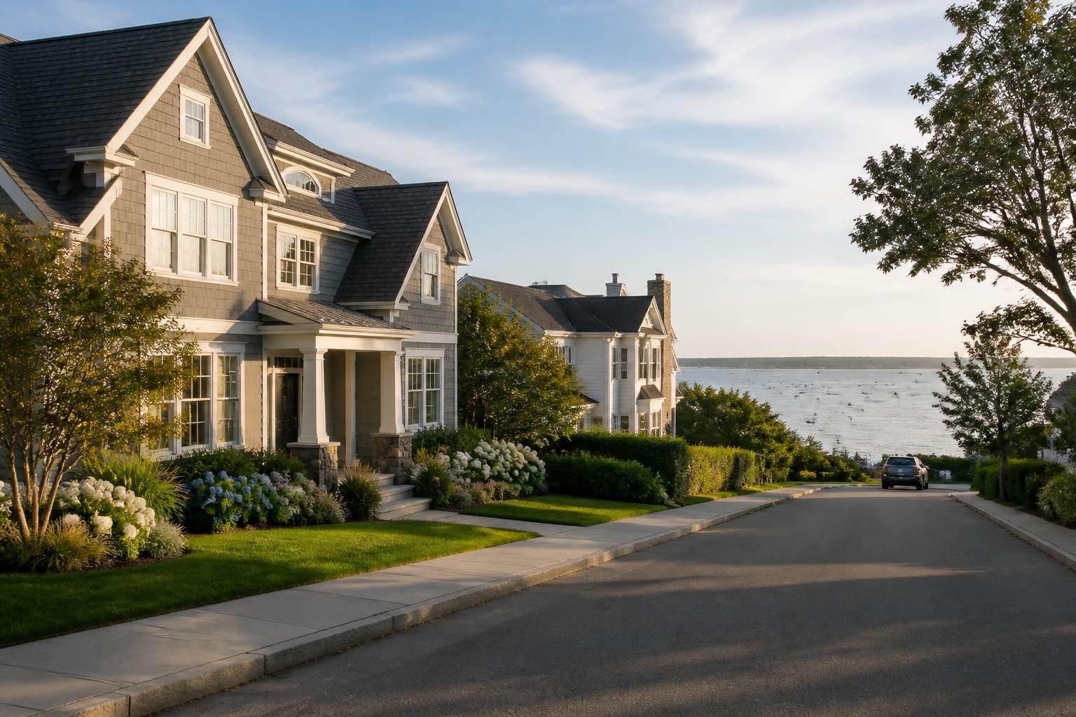 Peaceful Mukilteo neighborhood with gentle coastal light